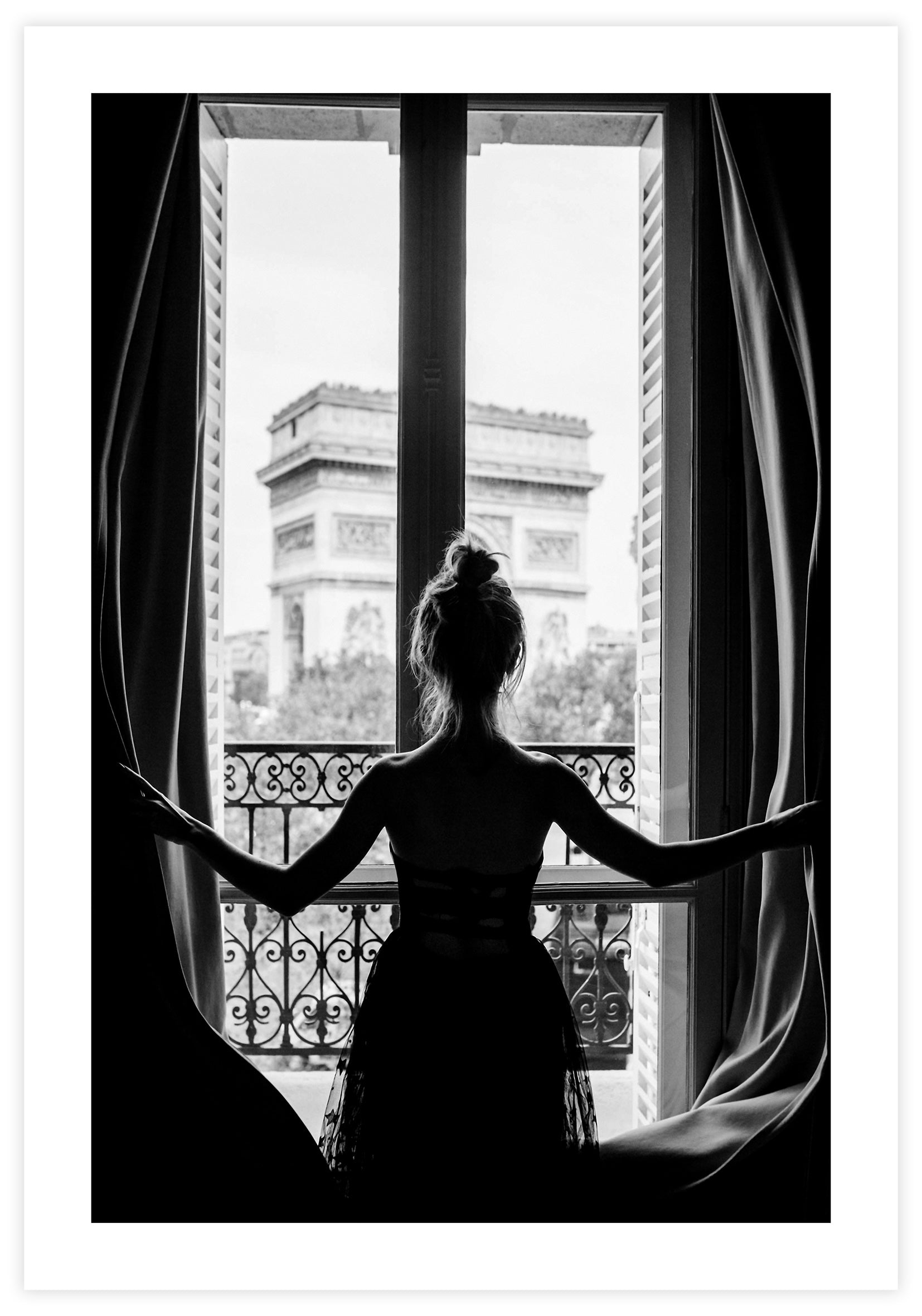 Women In Paris Window Poster