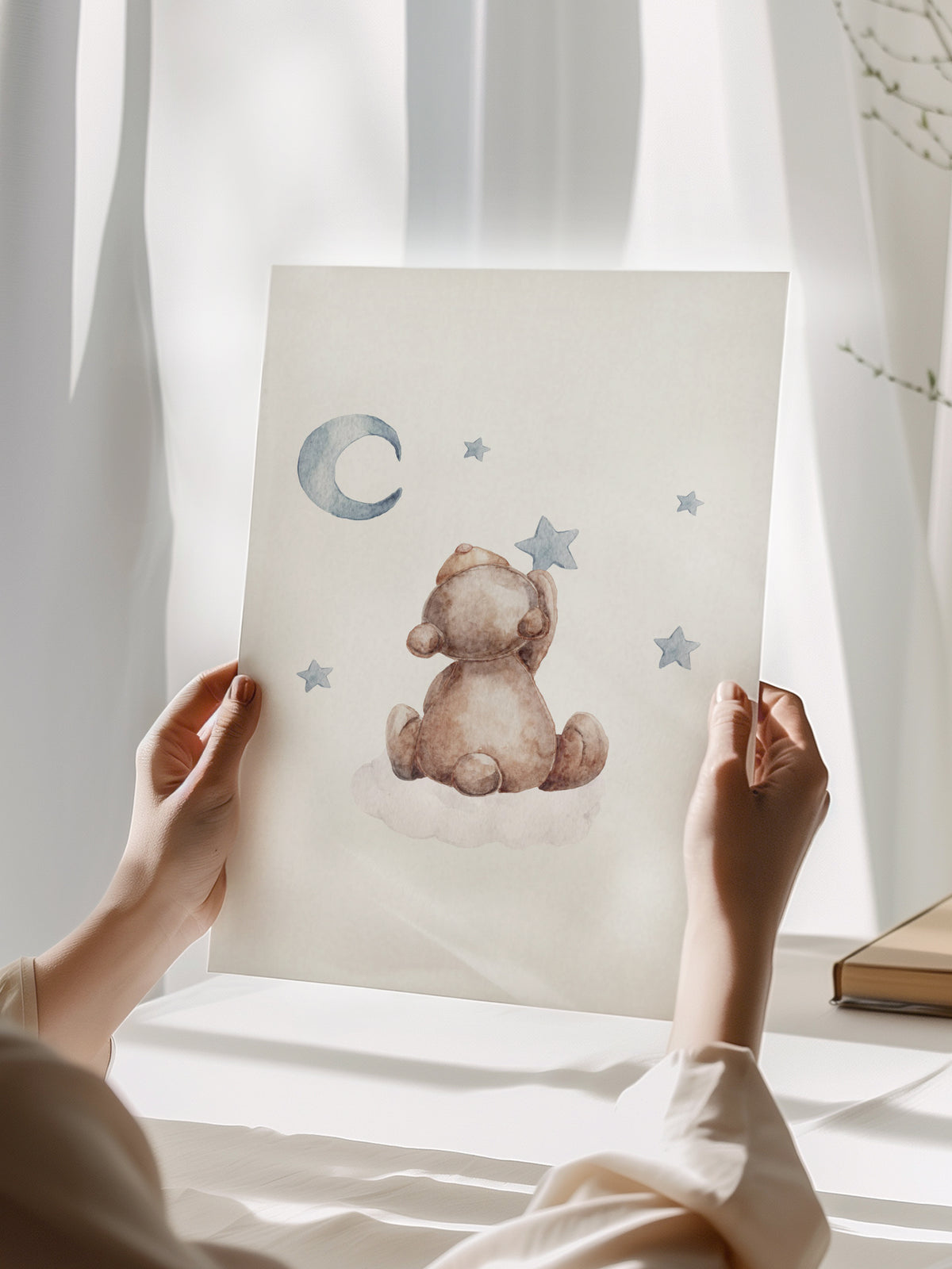 Bear Picking Stars Poster