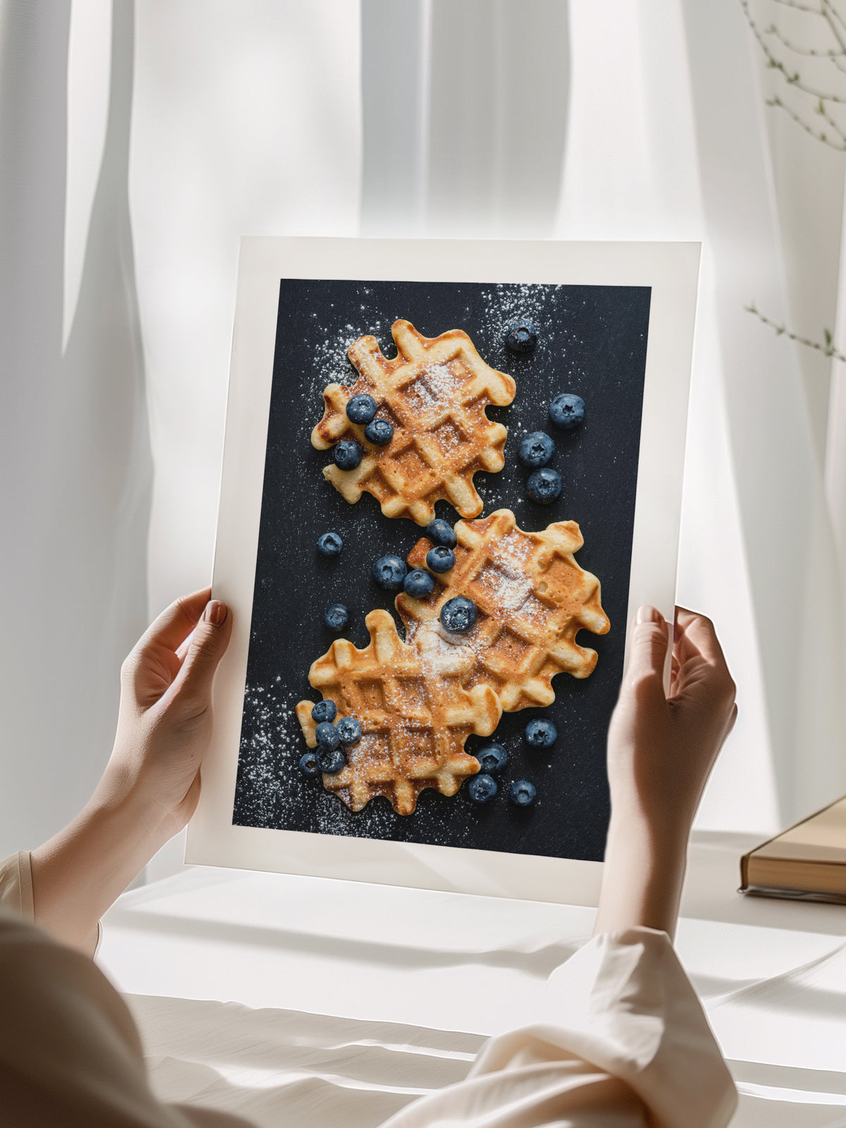 Waffles With Blueberries Poster