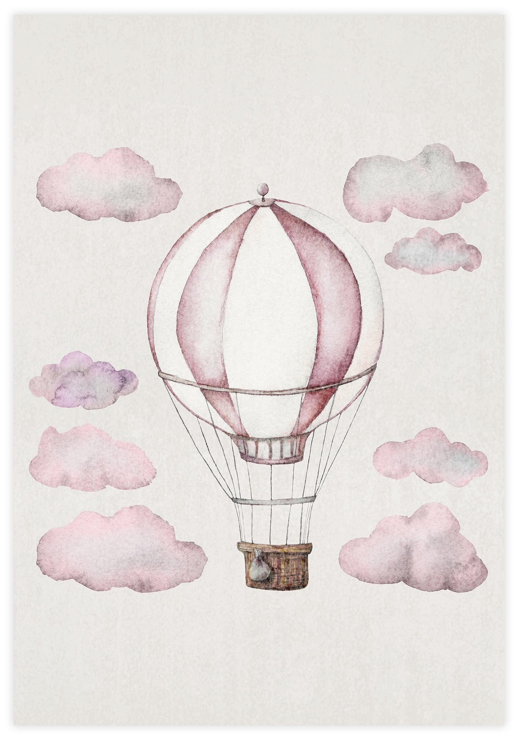 Pink Hot Air Balloon Poster - KAMAN