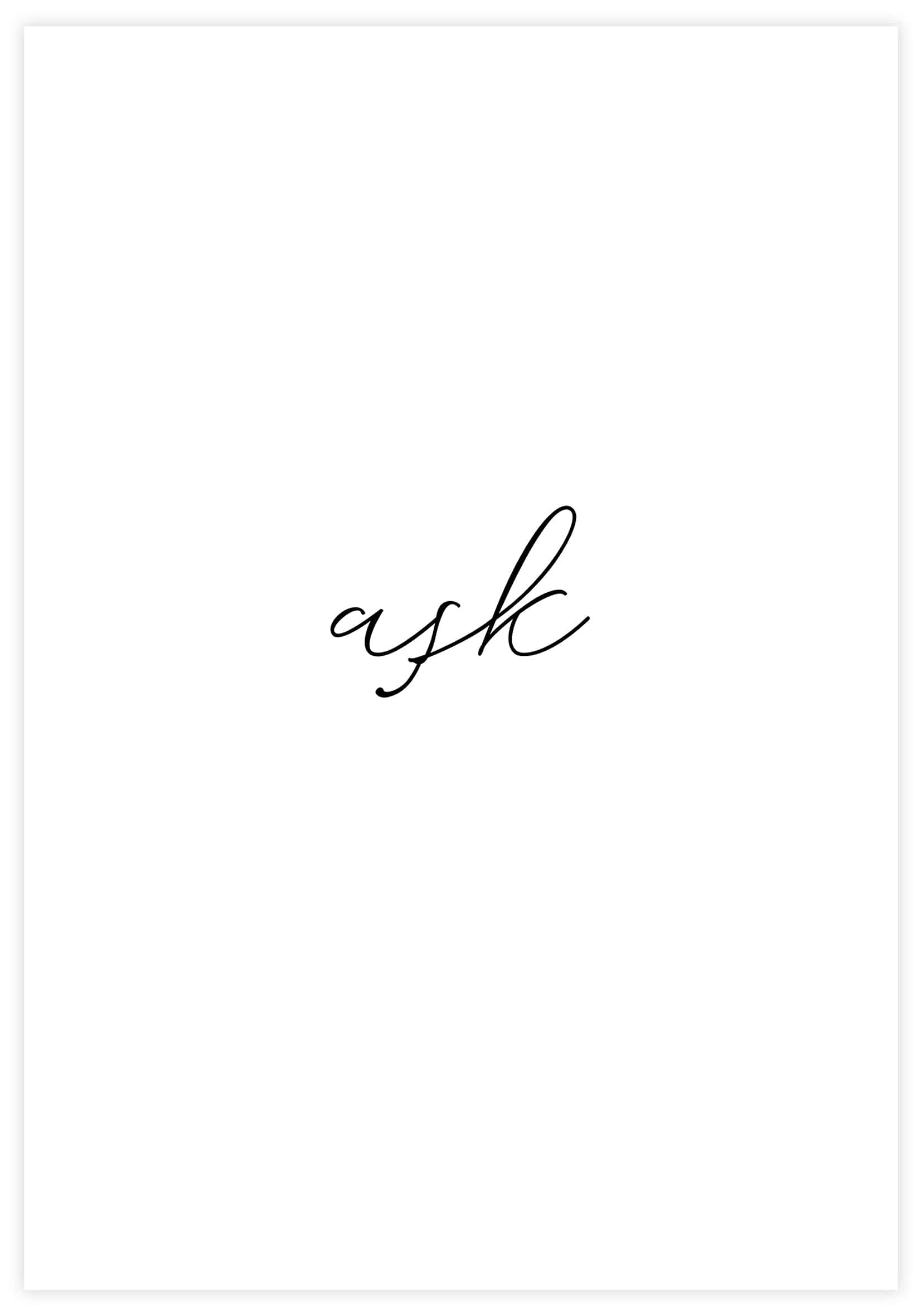 Ask Minimalistic Poster - KAMAN