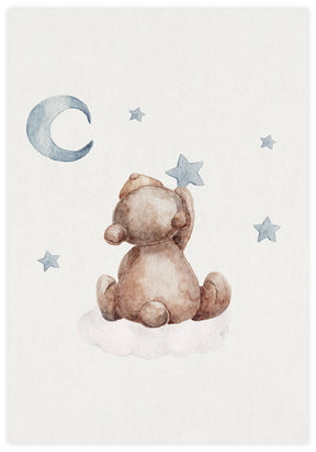 Bear Picking Stars Poster - KAMAN