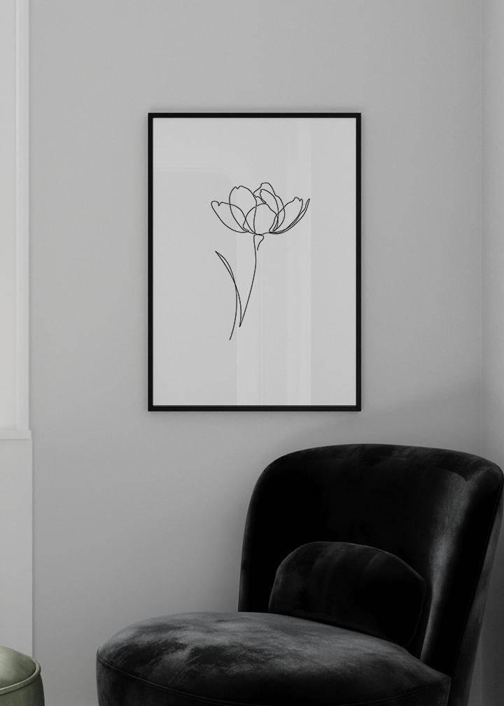 Line Art Flowers no2 Poster - KAMANART.DE
